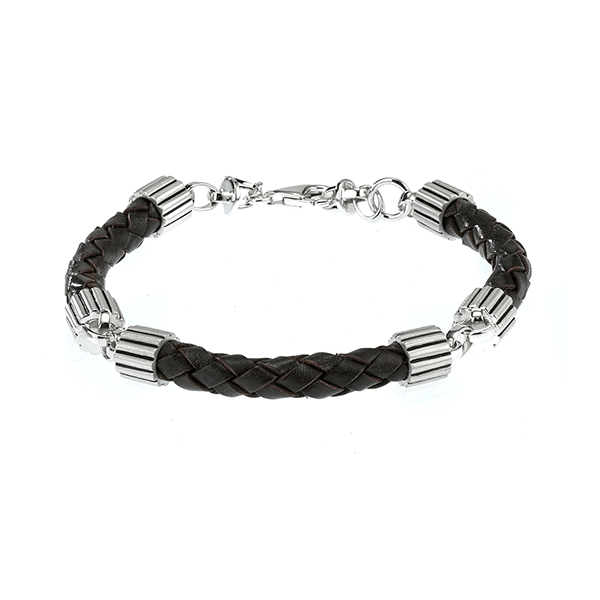 Cudworth Sterling Silver & Leather Bracelet