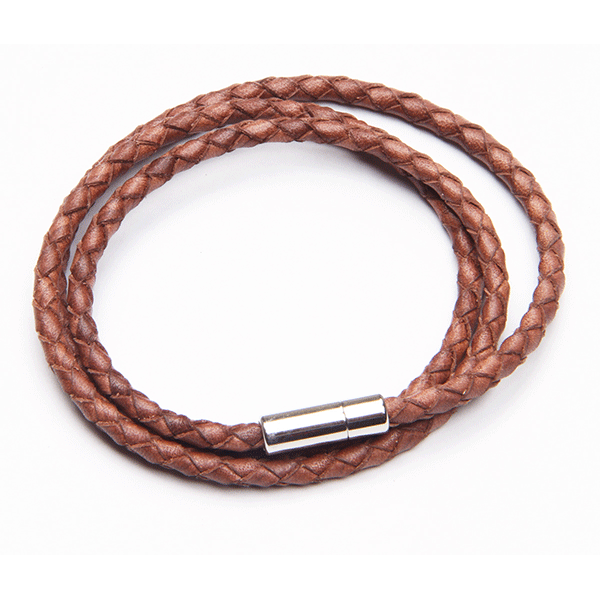 Brown leather shop wrap bracelet