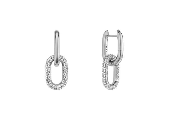 Daniel Wellington Crystal Link Earrings Silver