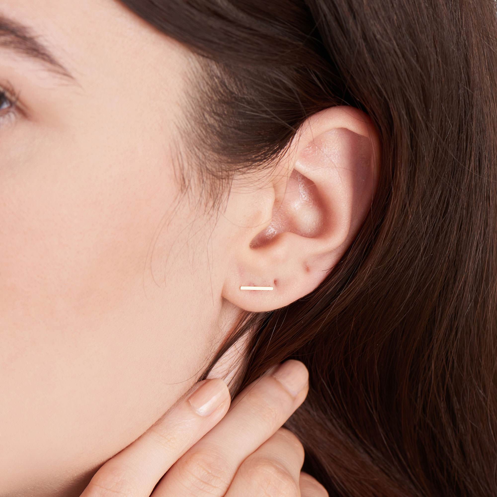 Ania Haie 14ct Gold Solid Bar Stud Earrings