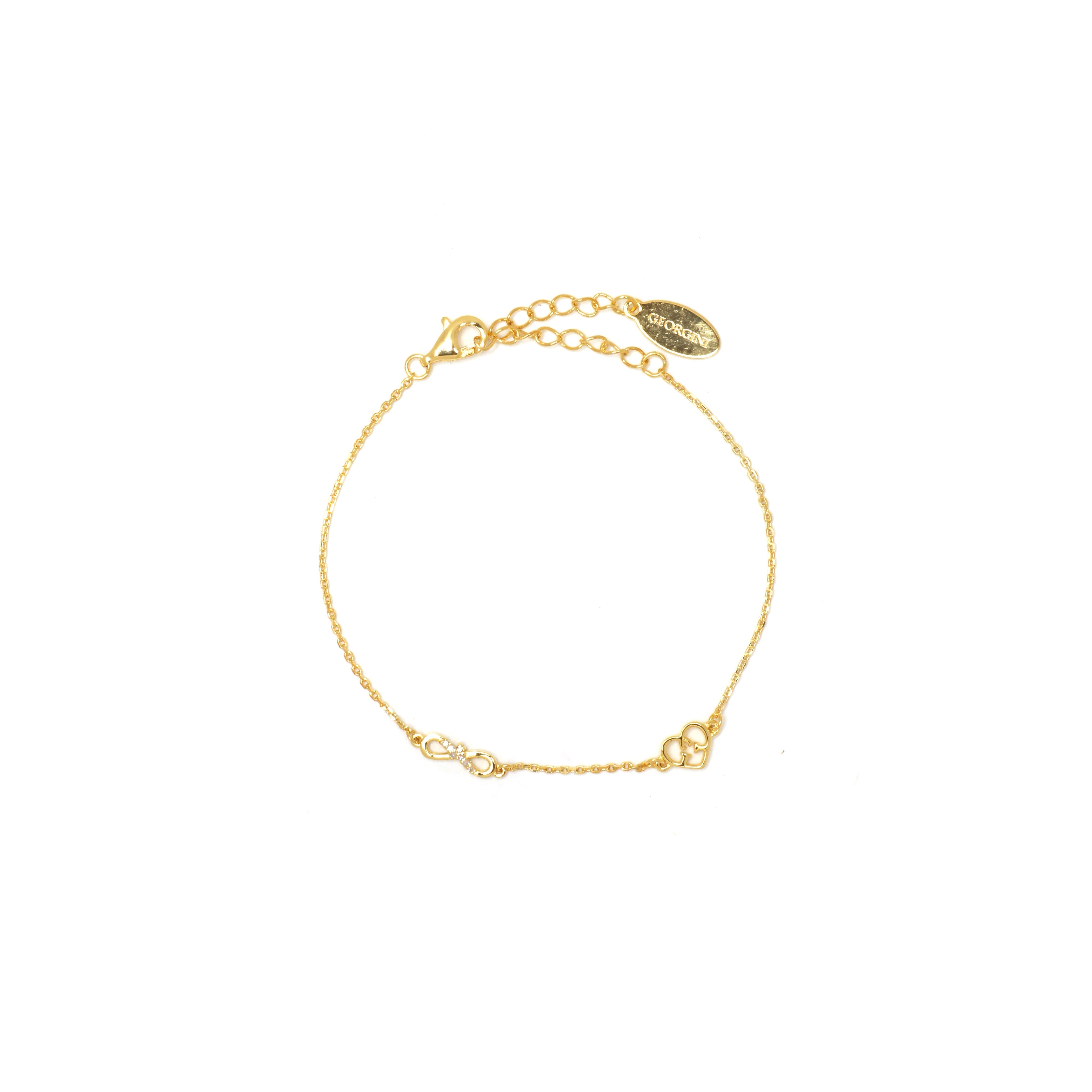 Diamonds by Georgini Seven Natural Diamond Infinity Bracelet Gold