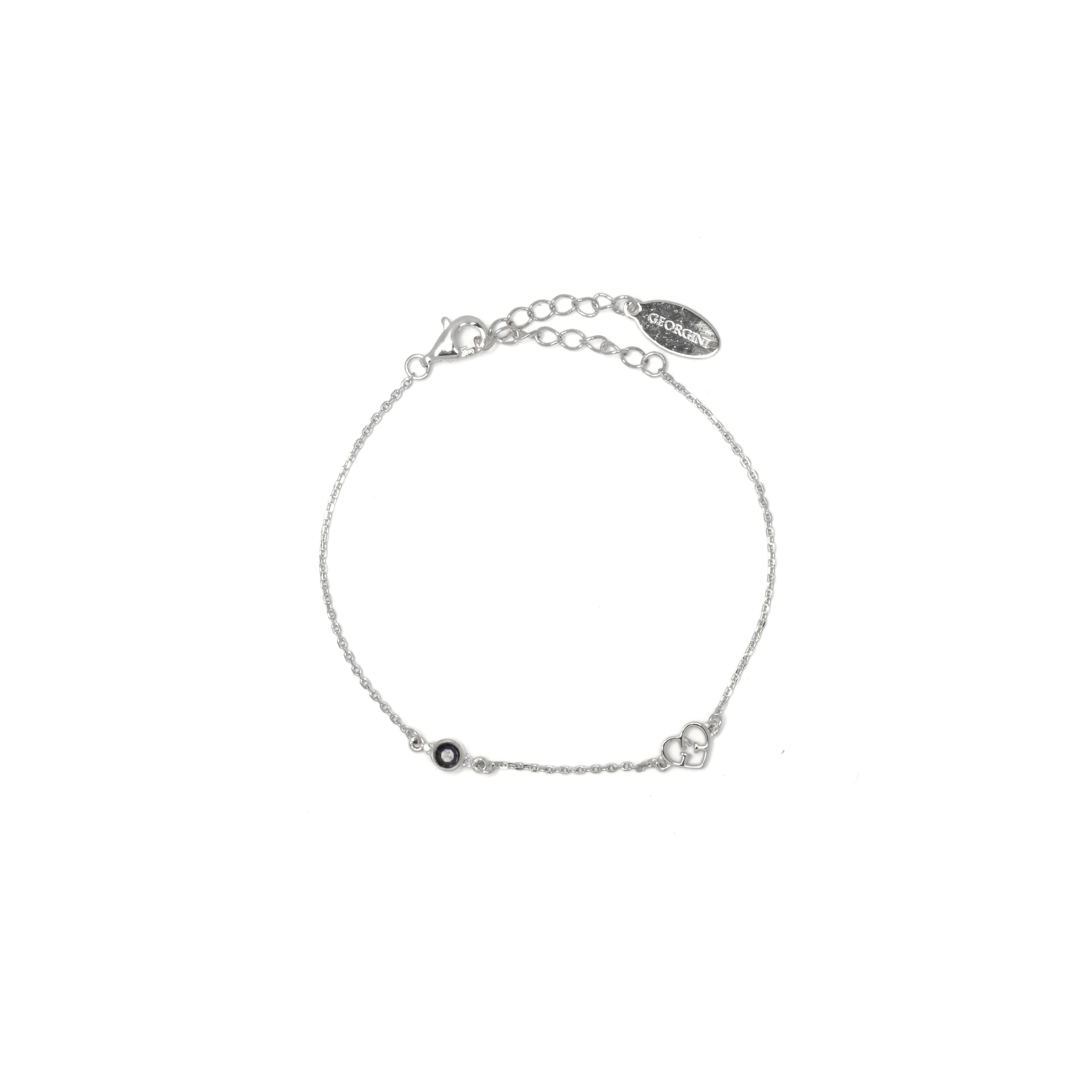 Diamonds by Georgini Natural Sapphire and Two Natural Diamond September Bracelet Silver