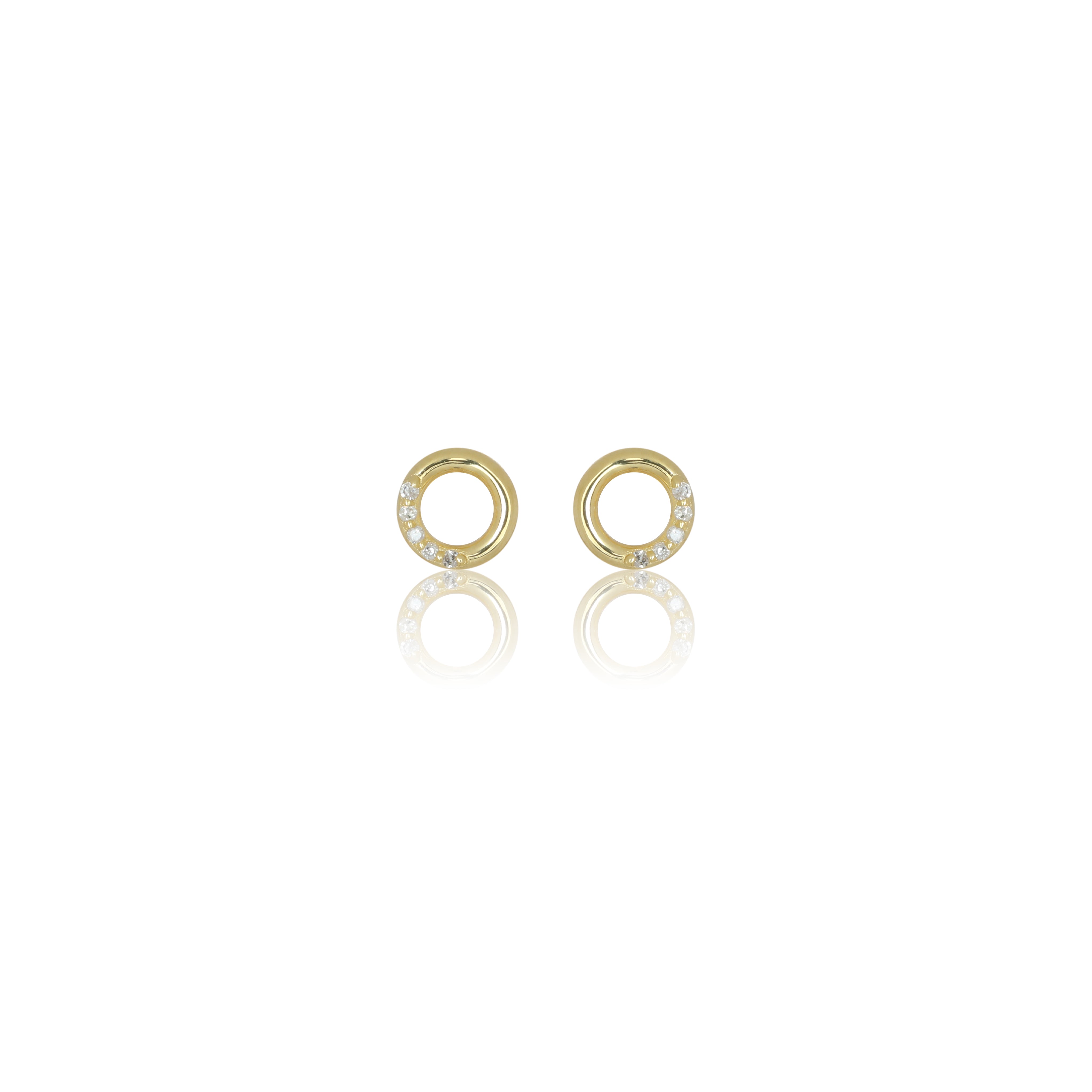 Diamonds by Georgiini Ten Natural Diamond Circle Earrings Gold