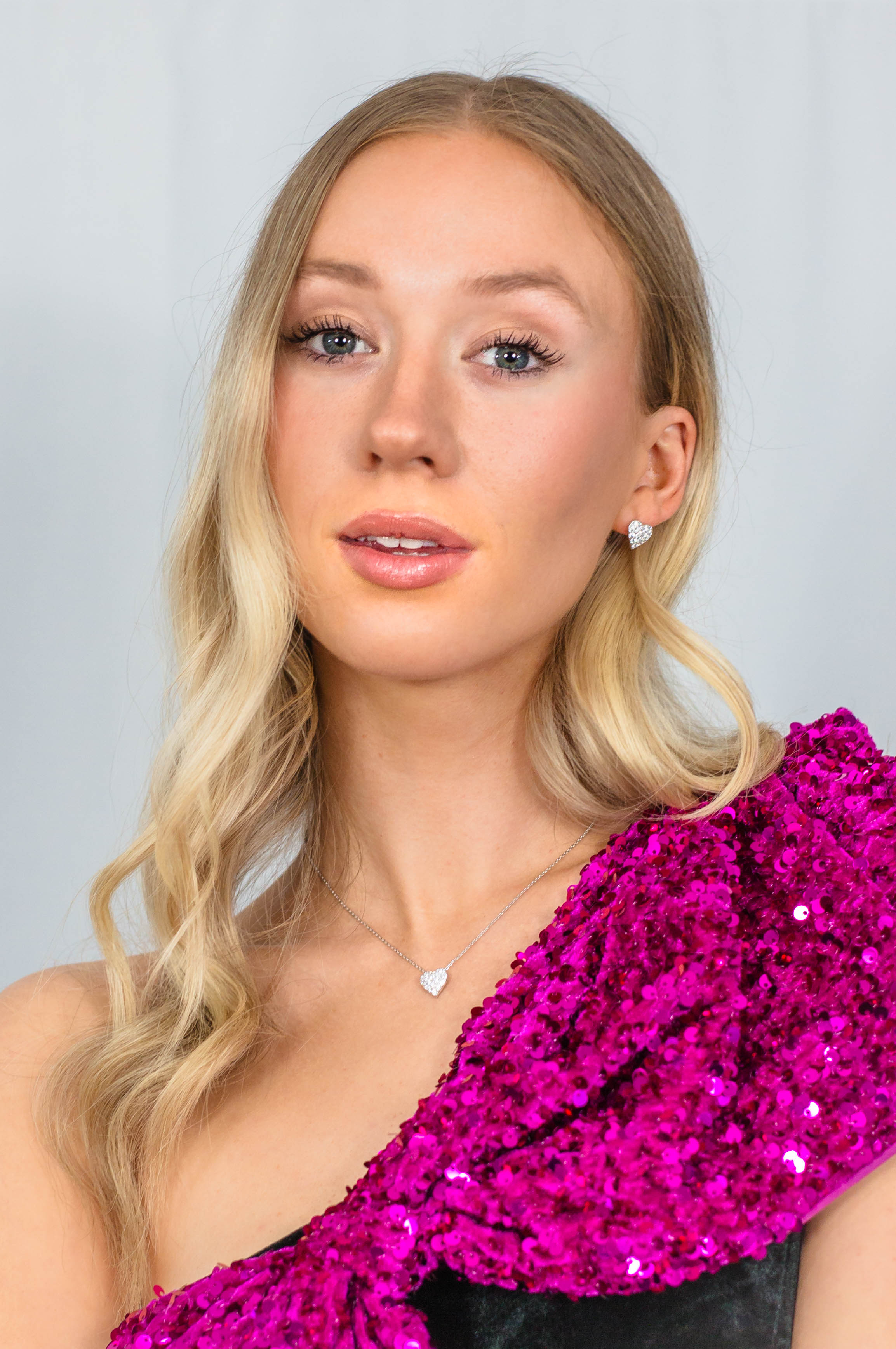 Georgini Sweetheart Sparkly Heart Studs Silver