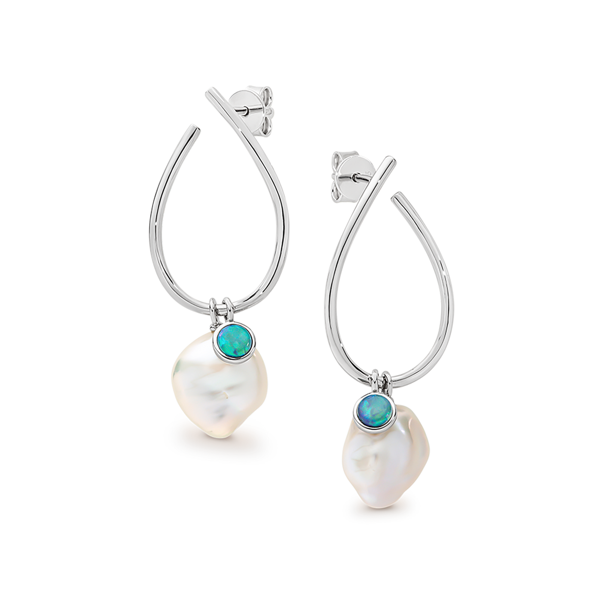 Keshi & Opal Stud Earrings