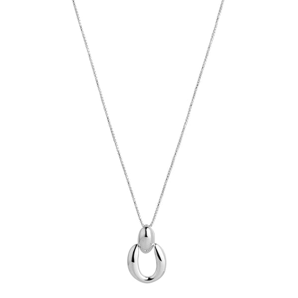 Oval Stirrup Pendant Necklace (45cm+ext)
