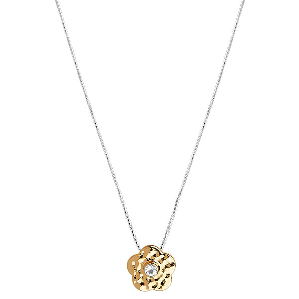 Forget-Me-Not 2-Tone Pendant Necklace (45cm+ext)