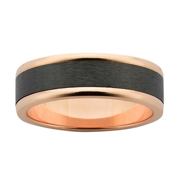 Ziro Red Gold with Black Zirconium Ring