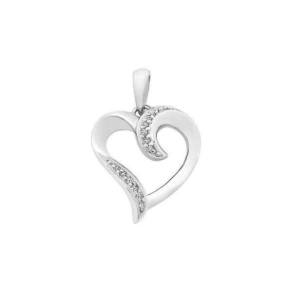 9ct White Gold Diamond Pendant