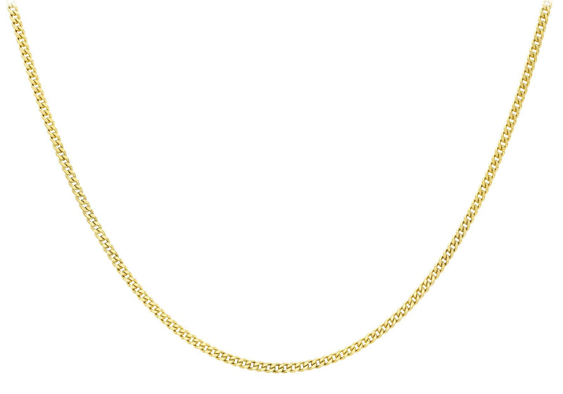 9ct Yellow Gold 40 Diamond Cut Curb Chain 46cm