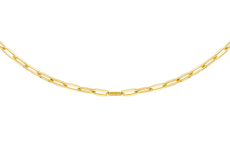 9ct Yellow Gold Paper Chain Necklace 45 cm