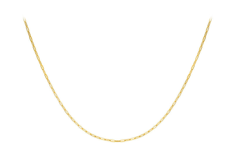 9ct Yellow Gold Paper Chain Necklace 50 cm