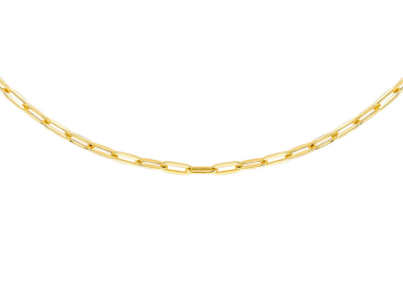 9ct Yellow Gold Paper Chain Necklace 50 cm