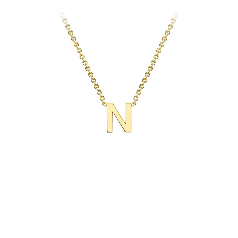 9ct Yellow Gold 'N' Initial Adjustable Letter Necklace 38/43cm