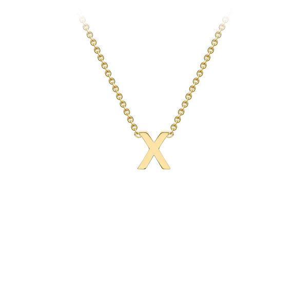 9ct Yellow Gold 'X' Initial Adjustable Letter Necklace 38/43cm