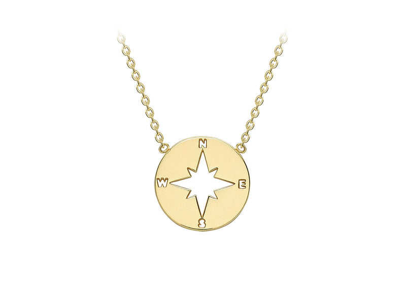 9ct Yellow Gold Compass Necklace 40-42 cm