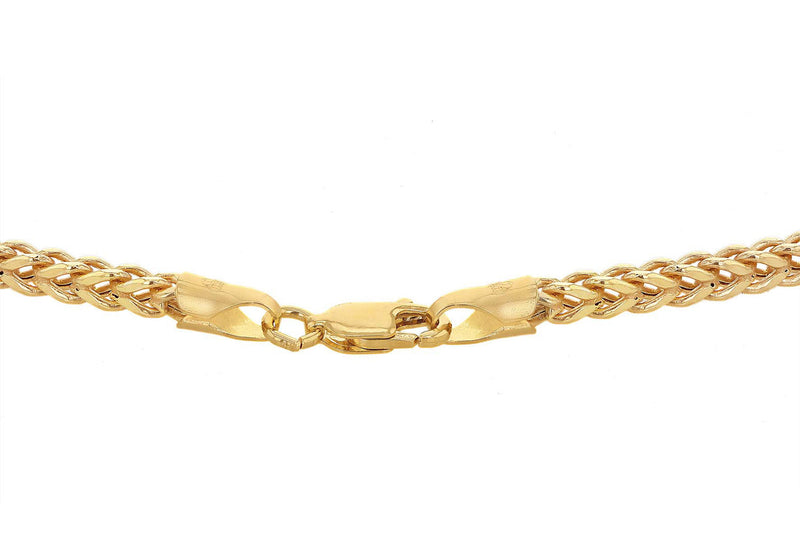 9ct Yellow Gold Square Spiga Chain 55 cm