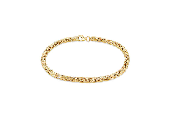 9ct Yellow Gold Wheat Link Bracelet 19 cm