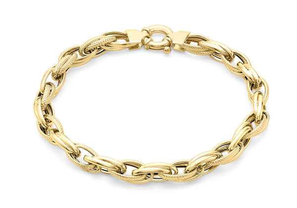 9ct Yellow Gold Chain Link Bracelet 18.5 cm