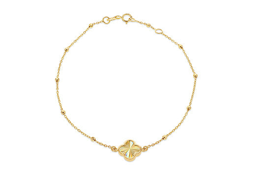 9ct Yellow Gold Rainbow Petal Bracelet 17.8-19cm