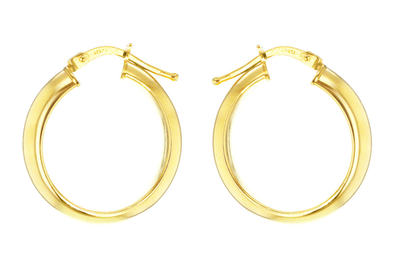 9ct Yellow Gold Creole Hoops 15 mm