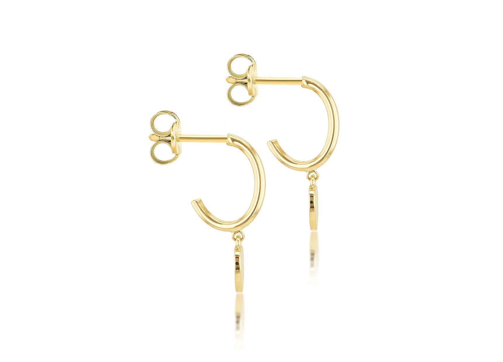 9ct Yellow Gold Heart Drop Earring