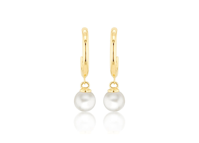 9ct Yellow Gold Freshwater Pearl Drop Earrings