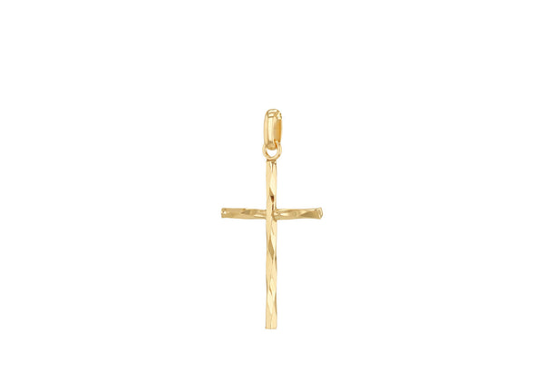 9ct Yellow Gold Diamond Cut Cross Pendant