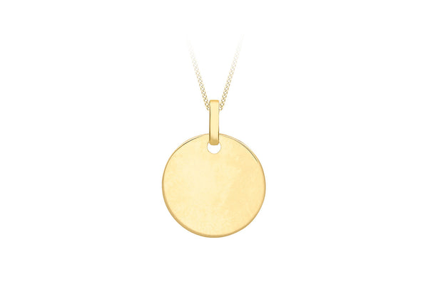 9ct Yellow Gold Small Round Disc Pendant