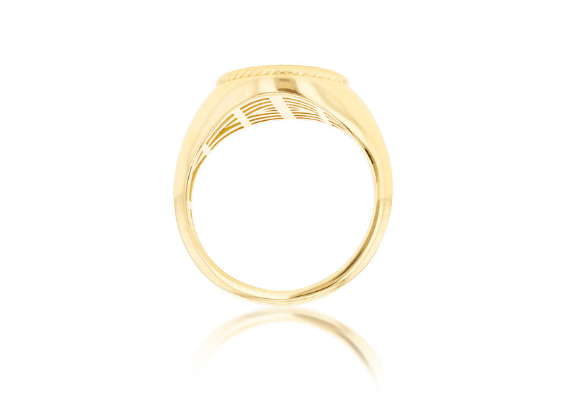 9ct Yellow Gold Round Rope Signet Ring