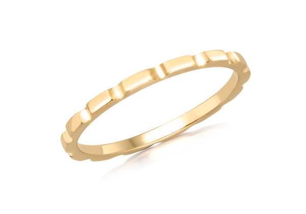 9ct Yellow Gold Brick Stacker Ring