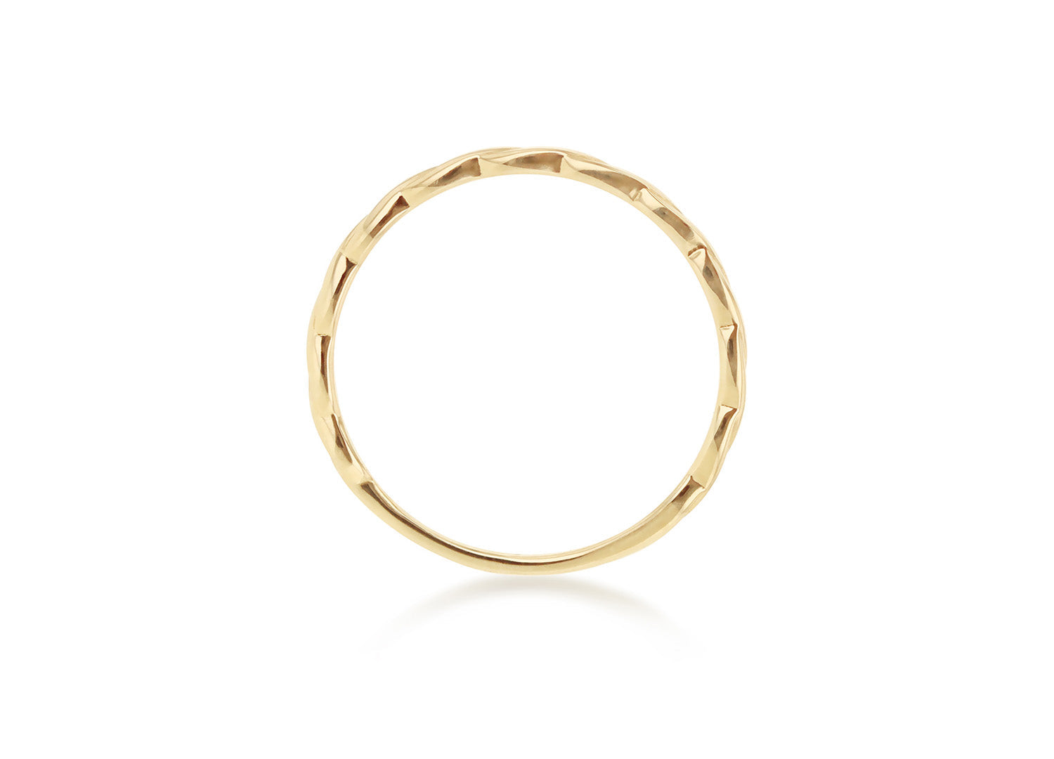 9ct Yellow Gold Twist Slim Stacker Ring