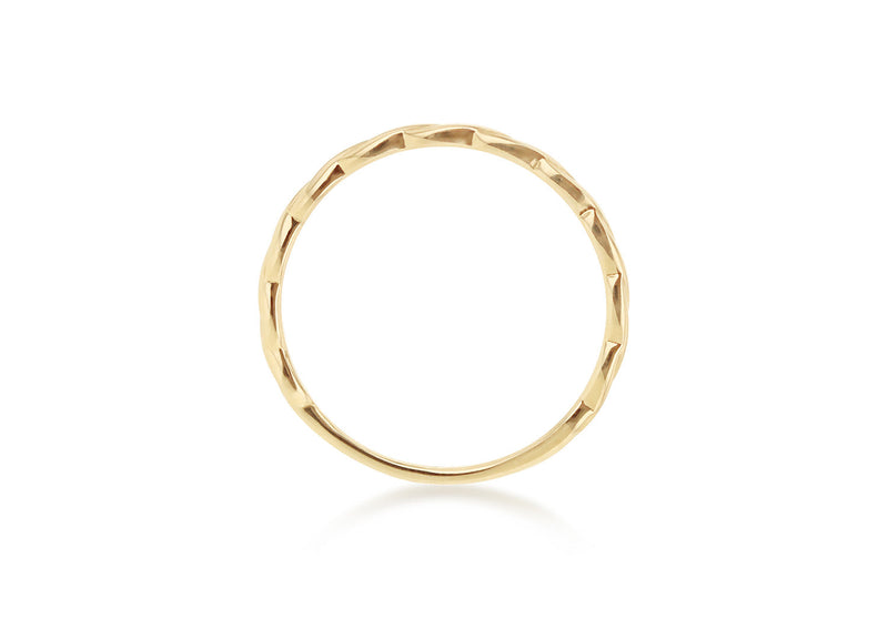 9ct Yellow Gold Twist Slim Stacker Ring