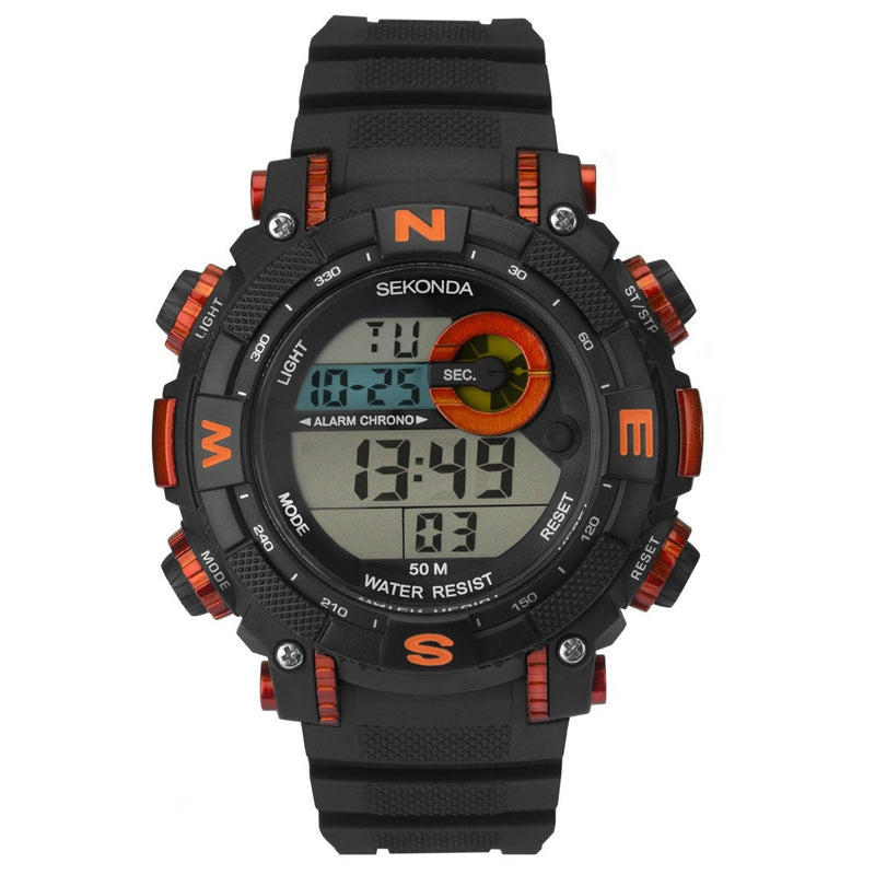 Sekonda Men's Black Strap Digital Sports Watch