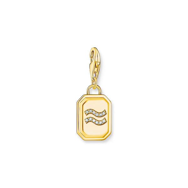 THOMAS SABO Charm Pendant Aquarius Zodiac Sign Gold