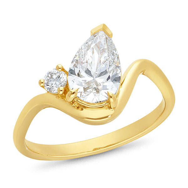 18ct Yellow Gold Lab Grown Diamond Ring