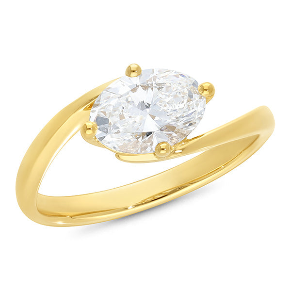 18ct Yellow Gold Lab Grown Diamond Ring