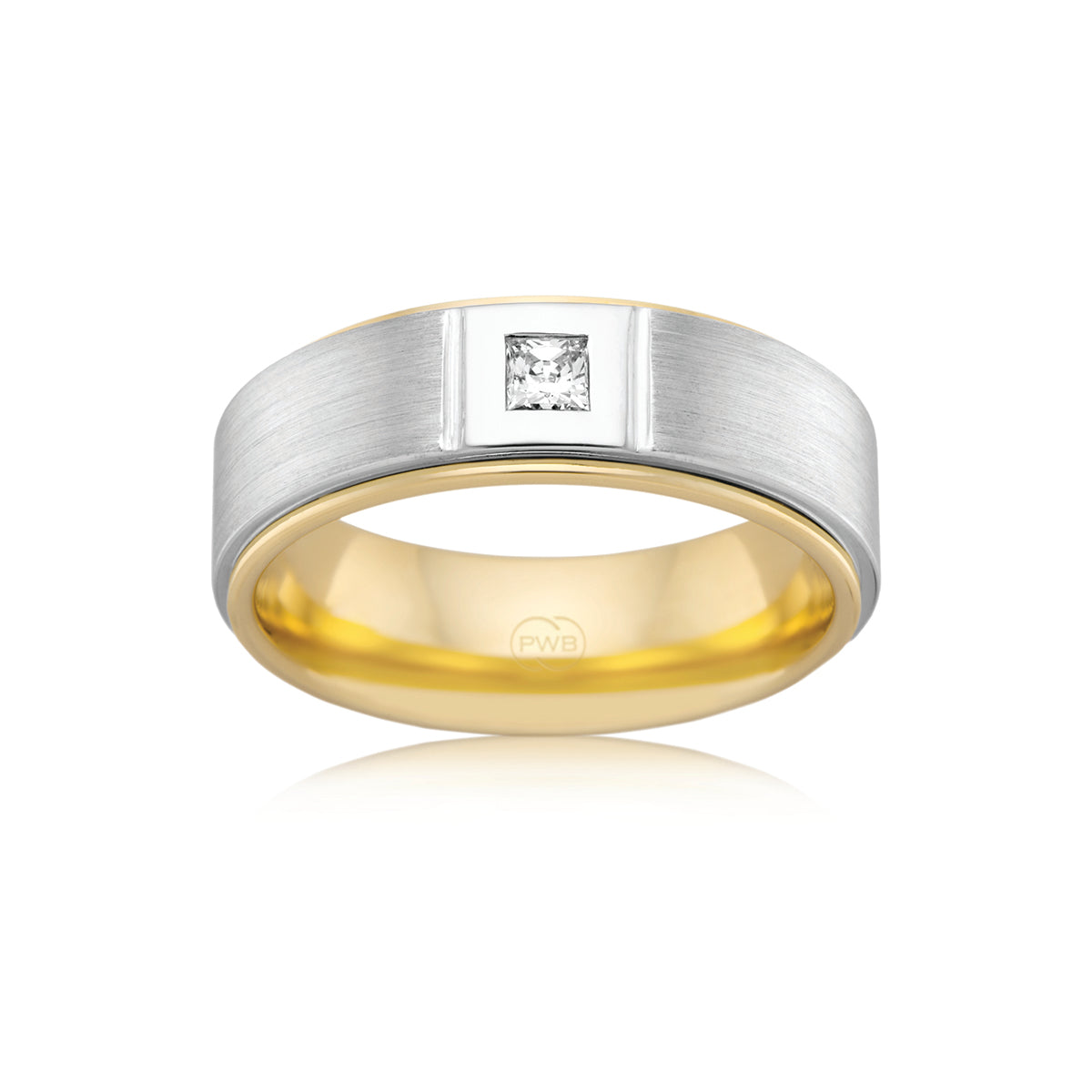 9ct Two-Tone Gold Diamond Set Wedding Ring