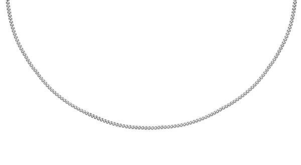 9ct White Gold Diamond Cut Curb Chain