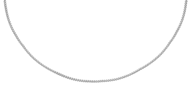 9ct White Gold Diamond Cut Curb Chain