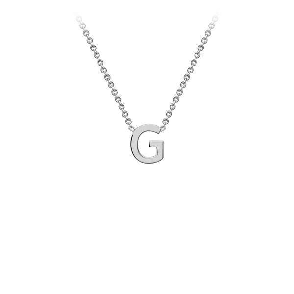 9ct White Gold 'G' Initial Adjustable Letter Necklace 38/43cm