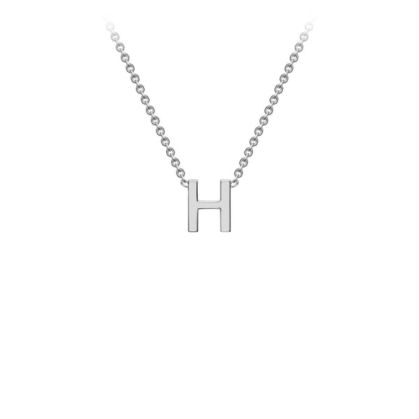 9ct White Gold 'H' Initial Adjustable Letter Necklace 38/43cm