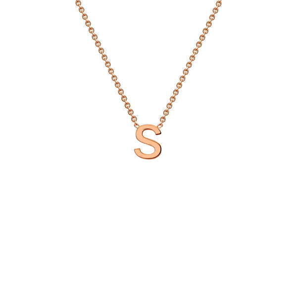 9ct Rose Gold 'S' Initial Adjustable Letter Necklace 38/43cm