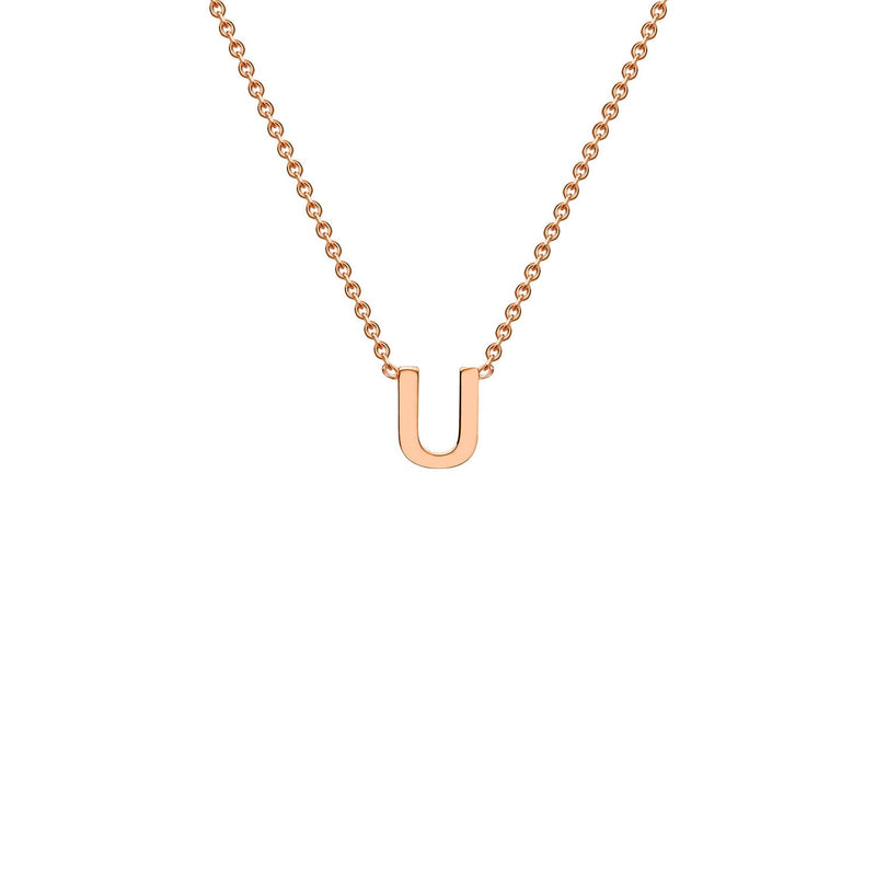 9ct Rose Gold 'U' Initial Adjustable Letter Necklace 38/43cm