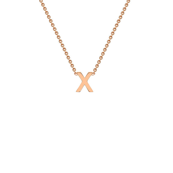 9ct Rose Gold 'X' Initial Adjustable Letter Necklace 38/43cm