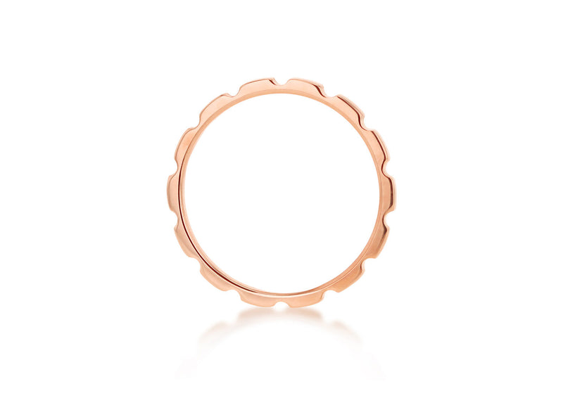 9ct Rose Gold Brick Stacker Band