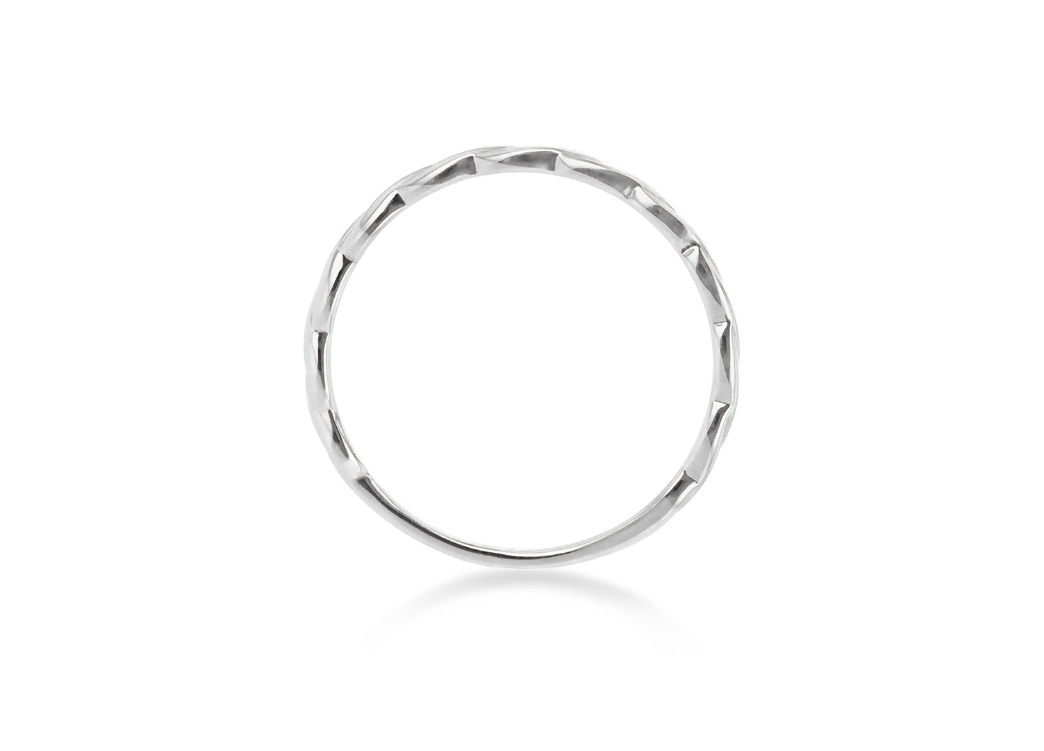 9ct White Gold Slim Twist Stacker Ring