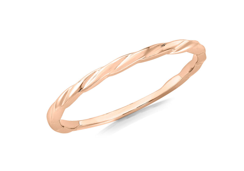 9ct Rose Gold Twist Slim Stacker Ring