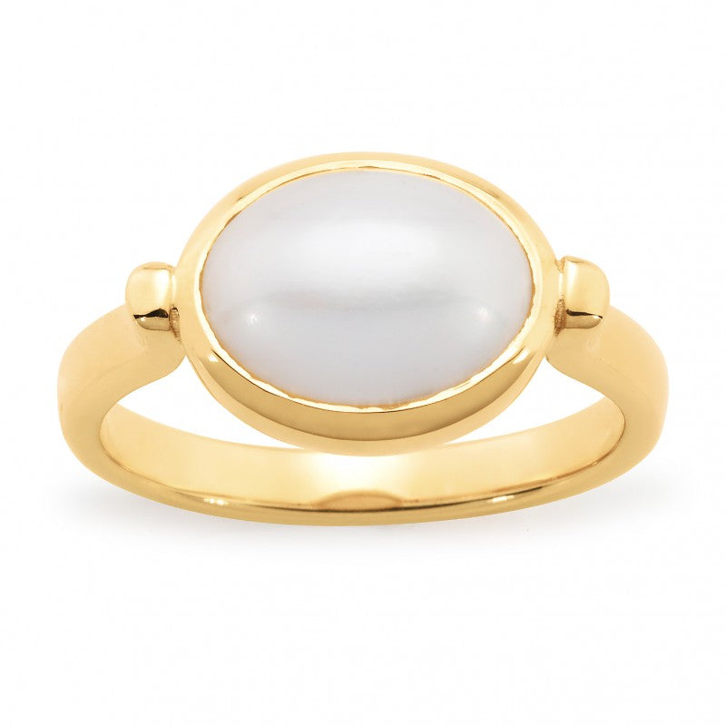 Mabe Pearl Ring 9ct Yellow Gold