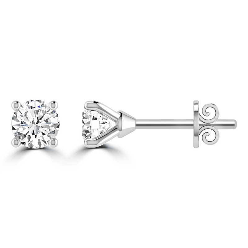 0.33ct GH I1 Diamond 4 Claw Studs in 9ct White Gold